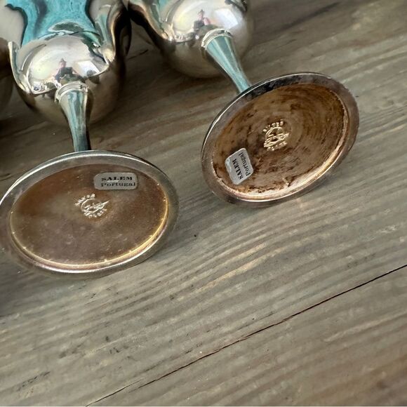 Vintage Silver Plated Salem Portugal MCM Wine Water Goblet Cup Chalice Set Of 4 - Picture 6 of 9